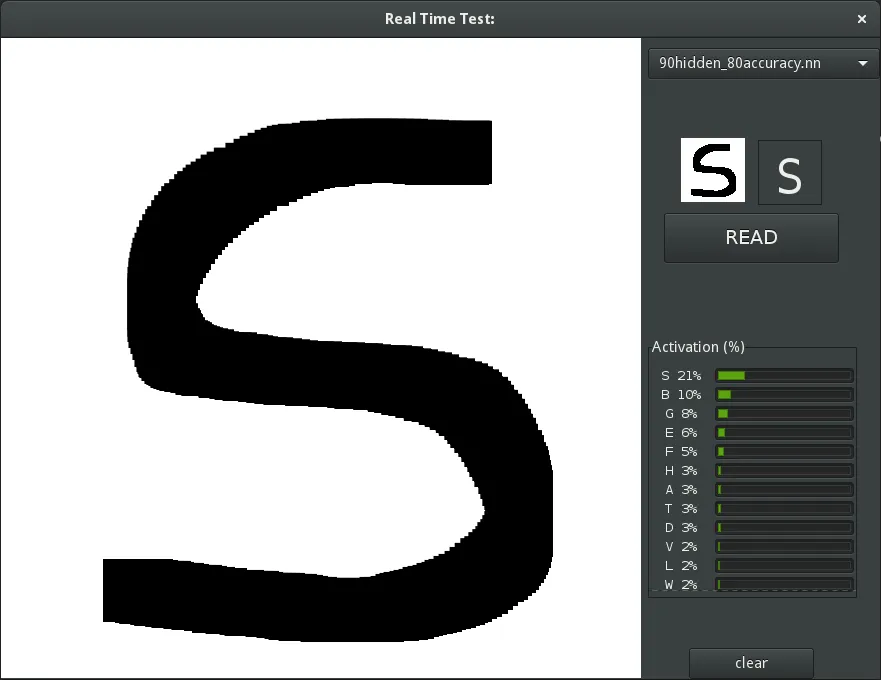 Handwritten Characters Recognition — real-time recognition interface